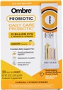 Ombre Daily Care Probiotics Powder - Prebiotics and Probiotics for Women, Men, & Kids - Polvere di dissolvenza rapida promuove la salute digestiva & benessere generale - 12 miliardi di CFU - Limone Flavor, 30 pacchetti