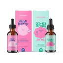 JoySpring Liquid Vitamin D3 con K2 - Supporto immunitario e integratori di zinco per bambini - Liquido di sambuco e zinco