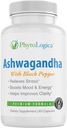 Capsule di Ashwagandha organici con pepe nero, Supporta ormoni, Non OGM, Senza glutine, Vegan, Naturale, 60 capsule