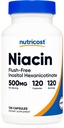 Niacin di Nutricost (Flush-Free) Inositol Hexanicotinate 500mg, 120 capsule, vitamina B3