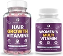 Momz Amore Postpartum Perdita di capelli Vitamina - Biotin Gummies per la crescita dei capelli, la pelle radiosa e le unghie forti Plus Womens Daily Multivitamins per la salute delle donne, l'energia, il fuoco e l'umore