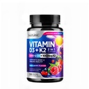 Vitamina D3 K2 – Chewable Vitamin D 5000 IU & K2 MK-7 100 mcg – 2 in 1 Vitamina D K2 Supplemento Chews - Immune, Cuore, & Bone Support – Non OGM - Tasty Berry Flavor - 120 Chewable Tablet