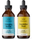 HERBAMAMAMA Kit di gocce di liquido a base di erbe - Bundle di orticaggio & Dandelion Root Tincture 4 fl oz - Vegan, Non OGM, Sugar & Alcohol-Free - 2 Pack