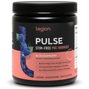 LEGION Pulse Pre Workout Supplemento - Tutto naturale Nitric Oxide Preworkout Drink per aumentare l'energia, Creatina Free, naturalmente addolcito, Beta Alanine, Citrulline, Alpha GPC (Caffeina Free Blue Razz)