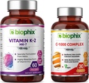 biophix Vitamin K2 MK-7-100 mcg 60 - Vitamina C-1000 30 Compresse - Supporta la salute immunitaria delle ossa forti