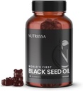 Nutriissa Black Seed Oil + Elder Berry Gummies – Cumino nero a freddo Seed Nigella Sativa olio – EPEB Certificato per purezza e potenza – 90 Blueberry Gummies Vegan aromaed