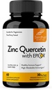 Sandhu’s Zinc Quercetin con EpiCor 60 capsule vegetariane - Gluten-Free Zinc Supplement - Supporto immunitario ad alta potenza