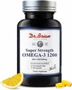 Dr.Brian Omega 3 Fish Oil - 1200 mg |180 Softgels Limoni Flavor rTG Omega3 | EPA & DHA | Integratori acidi grassi Omega 3 ad alto assorbimento per il cuore sano e cervello -180 giorno di alimentazione