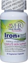 Iron+ con vitamina C, acido FOLIC, B-12 & ZINC privo di riserve, gentile e non costipante formulato per l'assorbimento massimo. 30 Tappi vegetariani - Rimedi vitali per la salute