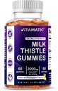 Vitamatic Milk Thistle Gummies- 10000 mg Equivalent Per Serving (da 50:1 Extract 200 mg)- Detox e Anti Ossidante Salute - Min. 80% Silymarin Flavonoids - 60 Pectin Based Gummies