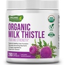 USDA Organic Milk Thistle 30:1 Extract Capsule, 280 Vegan Capsule, Ricco in Silymarin Flavonoids, Liver Cleanse e Liver Detox Support, Standardized 30X Extract, Made in Italy