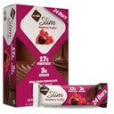 NuGo Slim Dark Chocolate Raspberry Truffle, 17g Protein, 2g Zucchero, 7g Fibra, Carburo Net Basso, Keto Friendly, Gluten Free, 24 Conte