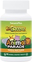 NaturesPlus Animal Parade KidGreenz, Tropical Fruit Flavor - 90 Animal-Shaped, Chewable Tablets - Confezione da 2 - con Broccoli & Spinach - Vegetariano, Gluten Free - 180 Total Servings