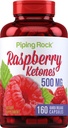 Piping Rock chetoni lampone 500mg | 160 capsule | Non OGM & Gluten supplemento gratuito