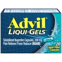 Advil Liqui-Gels Pain Reliever e Fever Riduttore, Medicina del dolore per gli adulti con Ibuprofen 200 mg per mal di testa, Backache, Dolore mestruale e sollievo del dolore congiunto - 20 capsule riempite liquide
