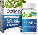 Optimind Bacopa Monnieri Brain Supplemento per memoria e messa a fuoco, Nootropics con Phosphatidylserine, Huperzine A, Non OGM, Ingredienti clinicamente studiati, 32 Capsule
