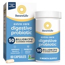 Capsule Probiotici Digestive, 50 miliardi di CFU Garantiti, Supplemento giornaliero Supporta Immune, Digestivo, Salute Respiratoria(1), L. Rhamnosus GG, Latticini, Soia e Senza Glutine, 60 Conte
