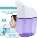 Sistema di irrigazione nasale con 30 confezioni Saline, Macchina di risciacquo del seno, Macchina di pulizia del naso con serbatoio di acqua e serbatoio di raccolta rifiuti - Violet