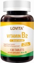 Lovita Vitamin B2 (Riboflavin) 100mg, Timed Release, 8 ore Sostenute, Supporto Metabolismo & Nerve Health, 130 Vegan Tablet