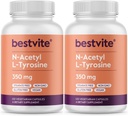BESTVITE N-Acetyl L-Tyrosine 350mg (NALT) (240 capsule) (120 x 2) - No Stearates - Non OGM - Gluten Free
