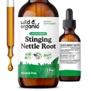 Gocce di radice di ortica selvatica e organica - Tintura di estratto di ortica per gli uomini e le donne - Supplemento di Urtica Dioica liquida - Vegan, Sugar & Alcohol-Free - 2 fl oz