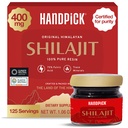 HANDPICK 400 mg Ultra Concentrated Pure Himalayan Shilajit Resina | 75% Acido Fulvico, 85+ Minerali | Feel Mascolinità, Alta Potenza, Forza & Stamina I Lab testato per purezza I 50 gm (125 porzioni)