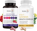 4 in 1 Donne Menopause Supplemento & Misto Ciliegia Ciliegia Antiossidanti Supplemento Bundle - Soia Isoflavoni, Mirtillo e Altro