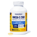 Oceanblue Professional Omega-3 2100 – 180 ct – Triple Strength Burpless Fish Oil Supplemento con EPA ad alta potenza, DHA, DPA – Wild-Caught – Arancione Flavor (90 Serve)
