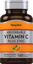 Vitamina assorbibile C Plus Zinco, 180 Softgel a rilascio rapido