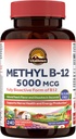 Vitalitown Vitamina B12 (metil B12) 5000 mcg, Forma Bioattiva Piena, Produzione Energetica di Sostegno, Natural Peach Flavor, Zero Sugar, 240 compresse di dissolve veloci