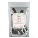 Bastoncini di radice di liquirizia organici asciutti 6" - Erbe per miscele di tè di foglia alta, caramelle, & prodotti al forno, taglio e setacciato, Kosher certificato, Non-GMO - 4 once Pouch