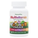 NaturesPlus Animal Parade Zucchero-Free Bambini Multivitaminico - Ciliegia assortita, Uva & Arance Flavors - Confezione da 2, 90 Compresse Masticabili - 90 Total Servings