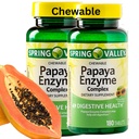 Spring Valley Papaya Enzyme Chewable - 360 Vegan Tablets, Bromelain Nuovo Formula Digestive Aid