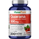 Estratto di Guarana di NusaPure 20:1, 300 mg Equivalente a 6.000 mg per Veggie Caps 200 Conta (non OGM, Vegan)