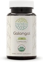 HerbEra Galangal USDA Organic 60 capsule | Integratore naturale di erbe | Capsule vegetariani biologici certificati e Galangal organico (Alpinia Galangal) Radice secca (60 capsule)