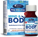 Gocce di ferro multivitaminico Poly-Vite+Iron per neonati e bambini – Supporta la crescita forte, lo sviluppo del cervello, la salute immunitaria – Nessun colore artificiale, senza glutine, 50mL Dropper bottiglia da una vite