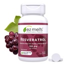 EZ Melts Dissolvable Resveratrol Supplemento 150 mg, senza zucchero, 1-mese di alimentazione - 1 confezione