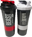 Bottiglia di frullato proteico generico - ShakePro16oz BPA-Free Shaker Bottiglia con stoccaggio Leak-Proof per polvere/Pills - Ideale per palestra e fitness