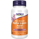NOW Integratori alimentari, Acido alfa lipoico 600 mg con Estratto di semi di Uva & Bioperine®, Resistenza extra, 60 conte (Pacchetto di 1)