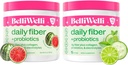 Belli Welli Daily Fiber Supplement Bundle - Cetriolo Lime Mint & Watermelon - con Collagene, Probiotici ed Elettroliti - Raffreddare i Sapori Benessere, 32 Total Servings