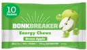 Cuscinetti per l'energia di Bonk Breaker, senza latticini, senza glutine ingredienti per fornire energia rapida e messa a fuoco, 1 scatola di 10 pacchetti, mela verde