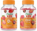 Zinco vitale 25mg Bambini + Vitamina D Bambini, Gummies Bundle - Grande Degustazione, Supplemento alla vitamina, Senza glutine, OGM libero, pancia masticabile