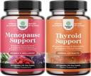 Bundle of Complete Herbal Menopause Supplemento per le donne per i mood notturni e altro ancora con Dong Quai Vitex Chaste Berry e Herbal Thyroid Support Complex Mood Enhancer Energy Supplement per la tiroide
