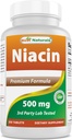 Migliore naturali Niacin 500mg 250 compresse con Flushing - Chiamata anche vitamina B3 (250 conteggio)