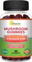 aSquared Nutrition Mushroom Gummies - 10x Complex Supplement - Lions Mane, Turkey Tail, Reishi, Cordyceps, Chaga - Energy, Focus, Supporto immunitario per gli uomini e le donne - Sostituisci polvere, capsule e pillole