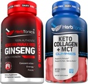 Coreano Rosso Panax Ginseng 1500mg - Ginseng ad alta potenza per l'energia, Performance & Supporto immunitario per gli uomini e le donne - Keto Gummies con MCT + Collagen | Sugar Free | Anti Aging, Hair Growth & Strong Nails