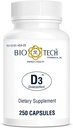 Vitamina farmaceutica Bio-Tech D3 (D3 1k IU, 250 conte)