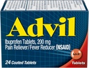 Advil Pain Reliever e Fever Riduttore, Ibuprofene 200mg per Rilievo Dolore - 24 compresse rivestite
