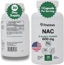 L-Cysteine (NAC) 600MG 30-Day Supply Potent Lung & Liver Immunity Antioxidant Supplement Capsule - Mood & Mental Health Support