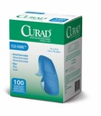CURAD Food Service Metal Detectable Bandaggi adesivi in tessuto blu 3/4" x 3", Confezione da 100